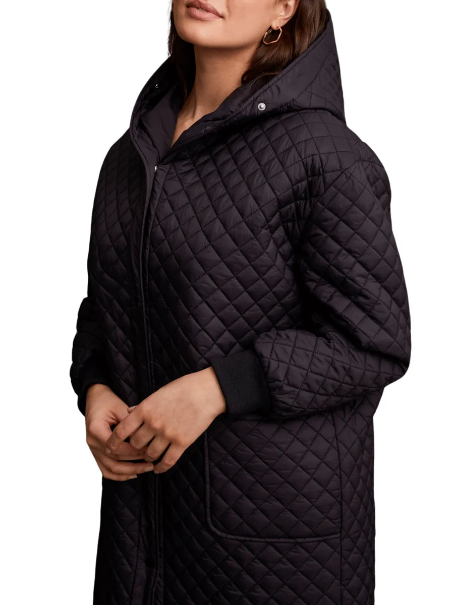 Tribal Fashion Quilted Dolman Coat Black 8002