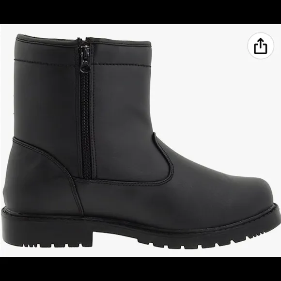 Tundra Mens Leather Round Toe Winter Boots