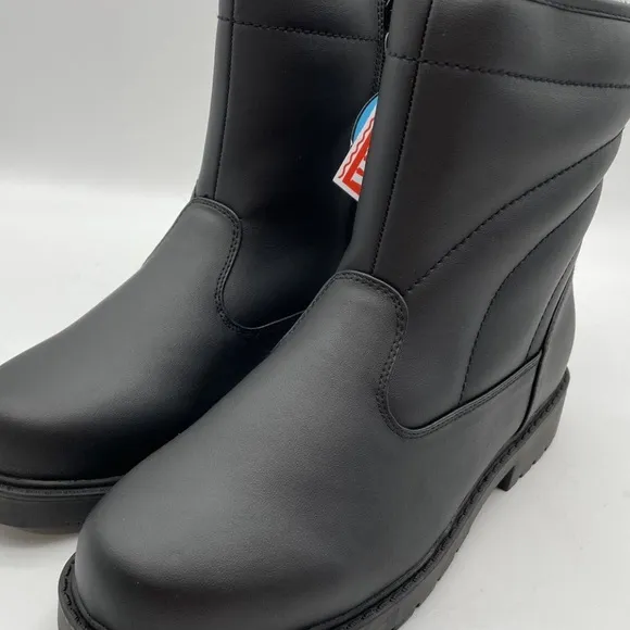 Tundra Mens Leather Round Toe Winter Boots