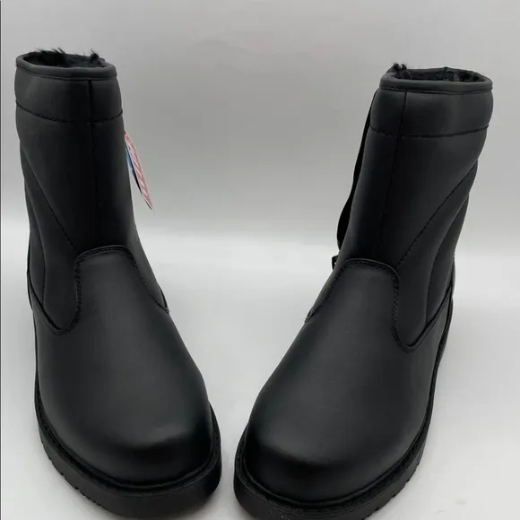 Tundra Mens Leather Round Toe Winter Boots