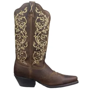 Twisted X Women’s Brown leather Embroidered Snip Toe Cowgirl Boot Size US 7 B
