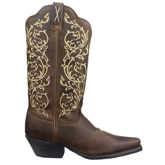 Twisted X Women’s Brown leather Embroidered Snip Toe Cowgirl Boot Size US 7 B