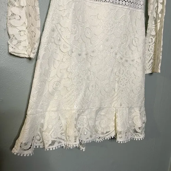 Two Sister white lace mini dress
