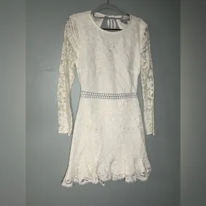 Two Sister white lace mini dress