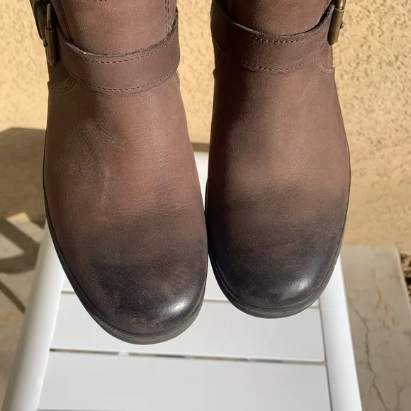 UGG 1005268 Thomsen women brown leather suede and shearling lined tall boots 7