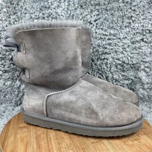 UGG Australia Bailey Bow Boots Dyed Sheep Fur Leather Women's 9