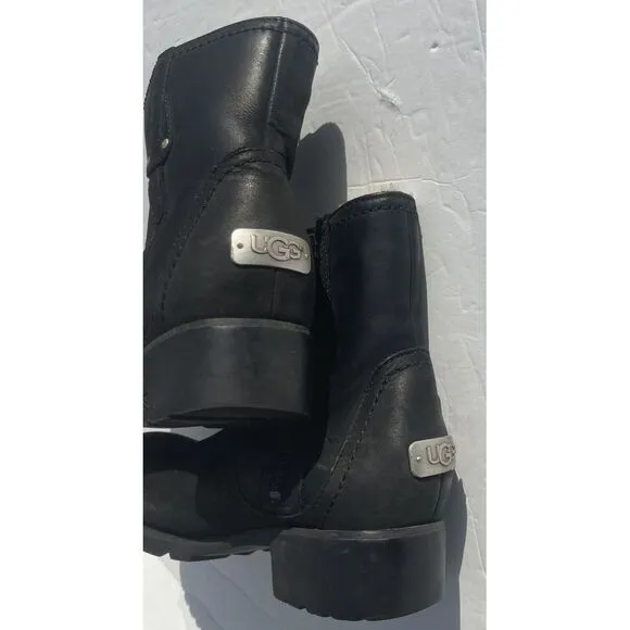 Ugg Australia Blakely Winter Ankle‎ Boots Women's Size 9.5 Black Fur Shoes