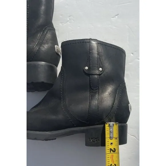 Ugg Australia Blakely Winter Ankle‎ Boots Women's Size 9.5 Black Fur Shoes