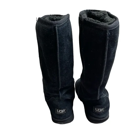Ugg Australia Boots Classic Tall Sheep Wool Black Women Size 7