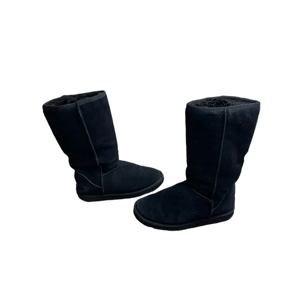 Ugg Australia Boots Classic Tall Sheep Wool Black Women Size 7