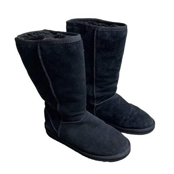 Ugg Australia Boots Classic Tall Sheep Wool Black Women Size 7