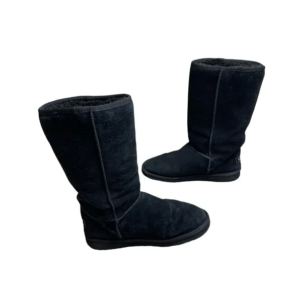 Ugg Australia Boots Classic Tall Sheep Wool Black Women Size 7