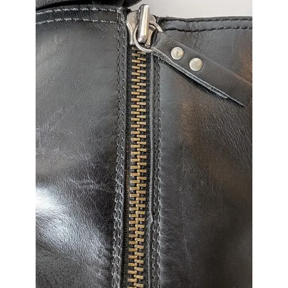 Ugg Australia Boots Men 11.5 Randell Black Leather Biker Zip Waterproof 1001915