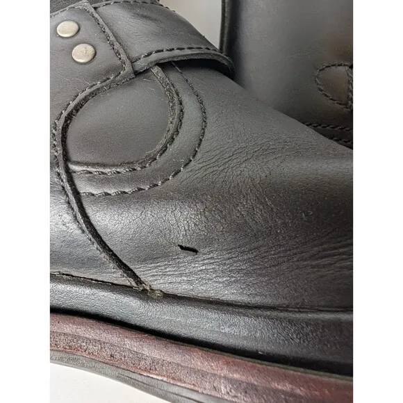 Ugg Australia Boots Men 11.5 Randell Black Leather Biker Zip Waterproof 1001915