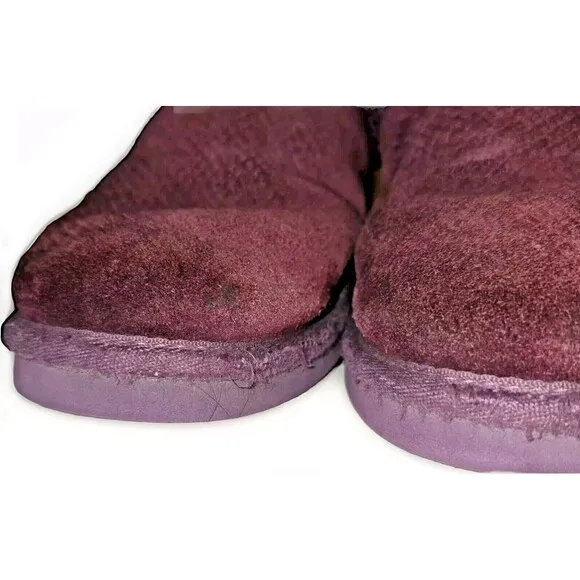 UGG Australia Boots Women 8 Purp Bailey Bow Exotic Scale Wild Grape 1007526