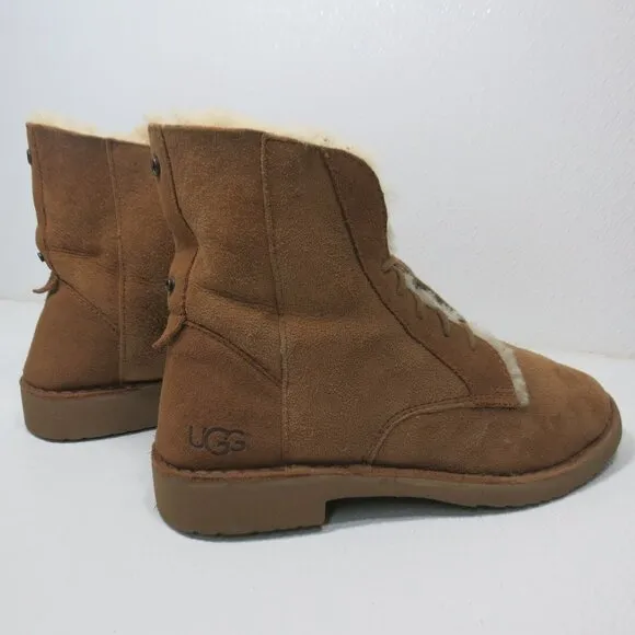 UGG Australia Quincy Suede Black Insulated Winter Footwear Women's Boots Sz 8