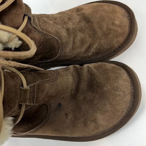 UGG Australia Whitley Suede Espresso Brown Lace‎ up Winter Boots Size 7