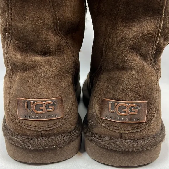 UGG Australia Whitley Suede Espresso Brown Lace‎ up Winter Boots Size 7