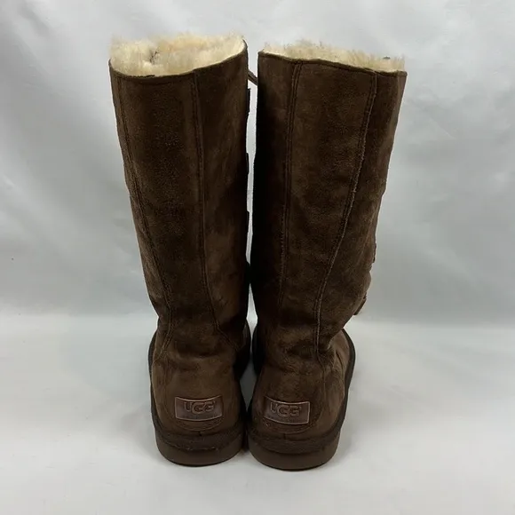 UGG Australia Whitley Suede Espresso Brown Lace‎ up Winter Boots Size 7