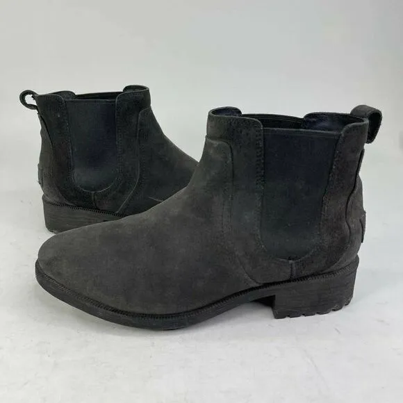 UGG Australia Women's Bonham II Black US 9.5 Leather Fur Chelsea Ankle Boots