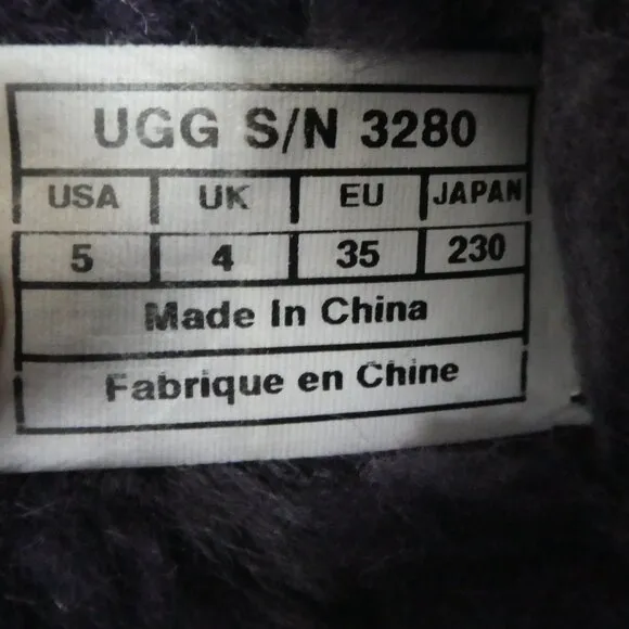UGG Bailey Bow II Purple Suede Sheepskin Fur Lined Winter Boots Girls 5