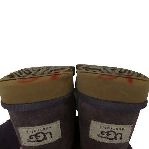 UGG Bailey Bow II Purple Suede Sheepskin Fur Lined Winter Boots Girls 5