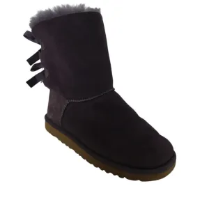 UGG Bailey Bow II Purple Suede Sheepskin Fur Lined Winter Boots Girls 5