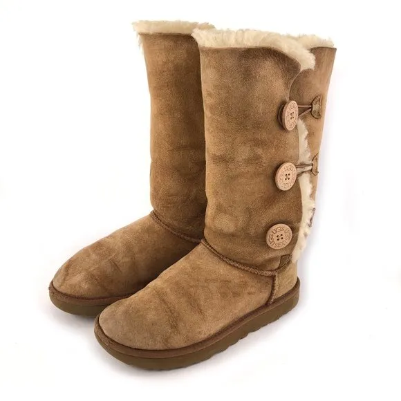 UGG Bailey Button Triplet II Sheepskin Winter Boots 8