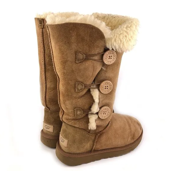 UGG Bailey Button Triplet II Sheepskin Winter Boots 8