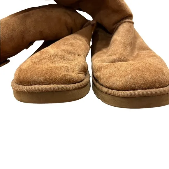 UGG® Bailey Suede Button Triplet II Water-Repellent Tall Boots Size 7 Ch…
