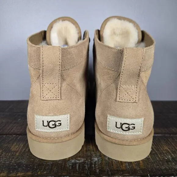 UGG Bethany Womens Size 10 Lace Up Boots Shoes Brown Fur Lined Winter
