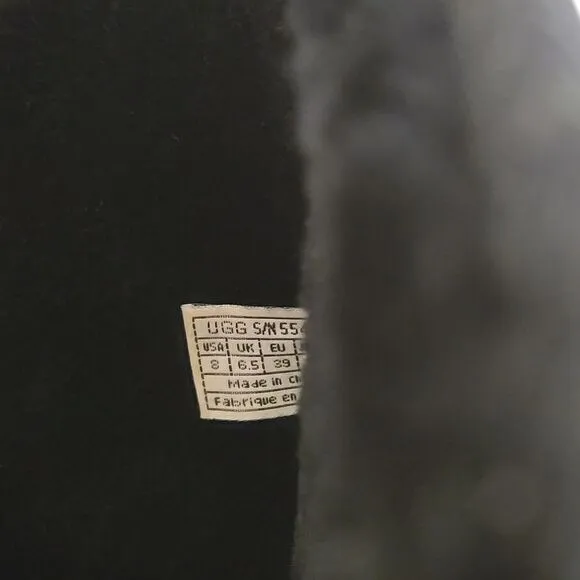 Ugg Black Beaded Fur Lined Mid Shaft Zipper Boots