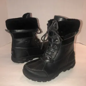 UGG Black Big Kids Butte II Winter Snow Boots Shoes sz 3