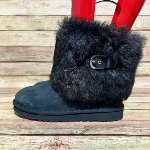 Ugg Black Leather Ellee Winter Boots