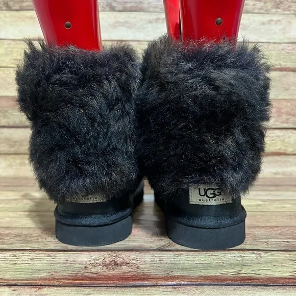 Ugg Black Leather Ellee Winter Boots