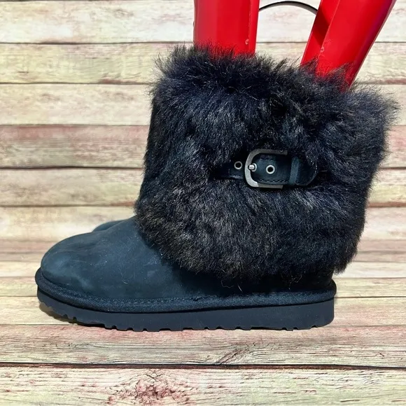 Ugg Black Leather Ellee Winter Boots