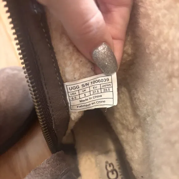 UGG Blayre II Lodge Leather Fur Boots US6.5 Womens Shearling Winter Snow Boot