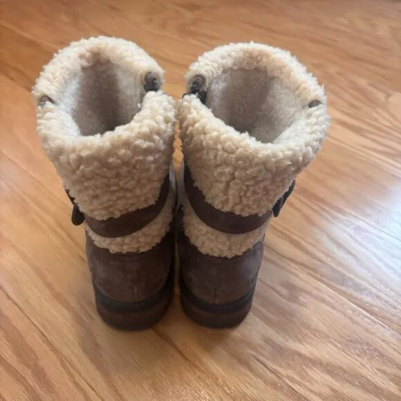 UGG Blayre II Lodge Leather Fur Boots US6.5 Womens Shearling Winter Snow Boot