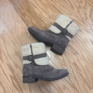 UGG Blayre II Lodge Leather Fur Boots US6.5 Womens Shearling Winter Snow Boot