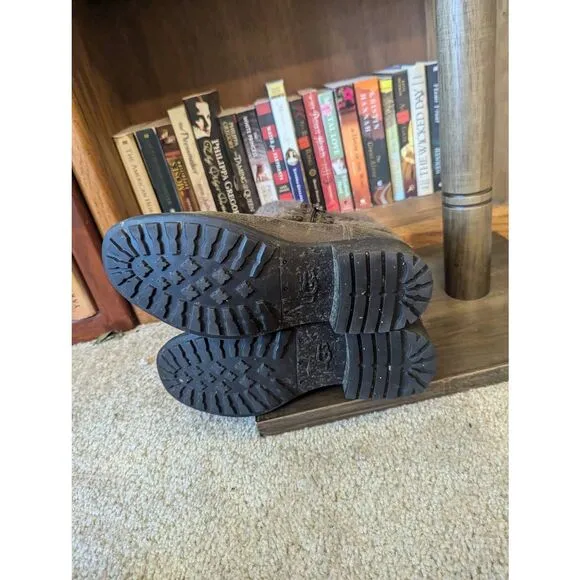 UGG Blayre III Black Waterproof Leather Fur Cuff Ankle Boots Size 8 Women