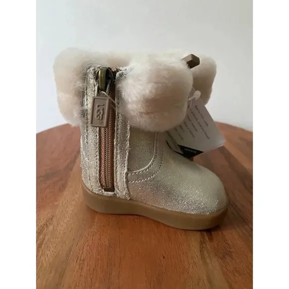 Ugg Boots Girls' 1 Jorie Metallic Wool Lined Fur Cuff NWT