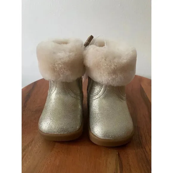 Ugg Boots Girls' 1 Jorie Metallic Wool Lined Fur Cuff NWT