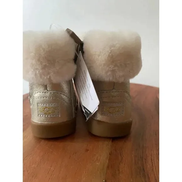 Ugg Boots Girls' 1 Jorie Metallic Wool Lined Fur Cuff NWT