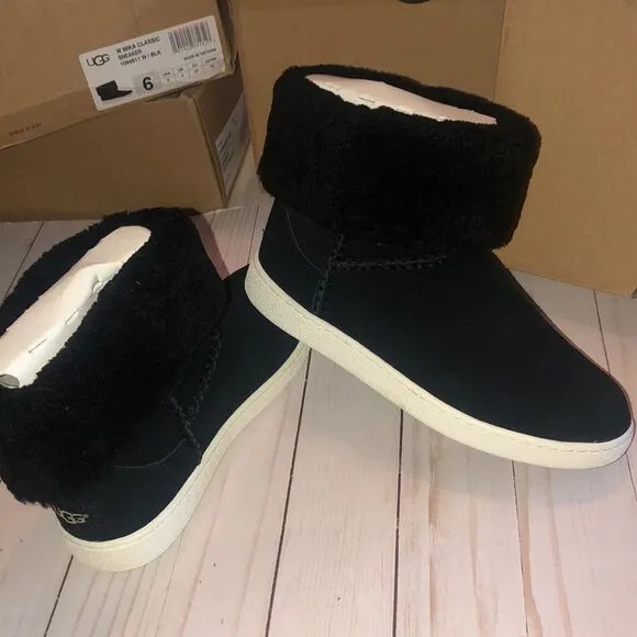 Ugg boots Mika Classic sneakers women’s black size 6 sheep skin