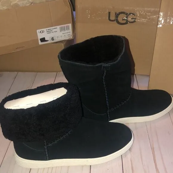 Ugg boots Mika Classic sneakers women’s black size 6 sheep skin