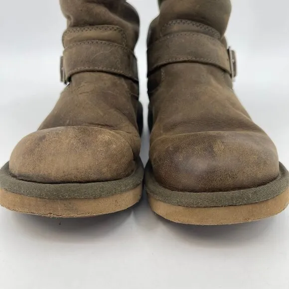 UGG Brown Leather Winter &amp; Rain Boots | Insulated &amp; Lined