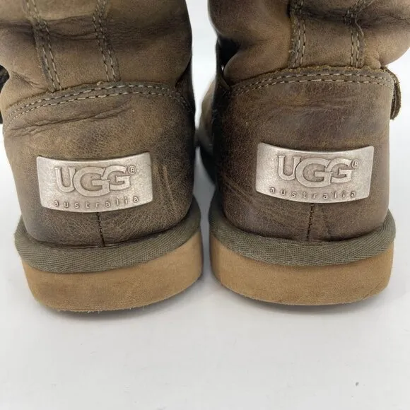 UGG Brown Leather Winter &amp; Rain Boots | Insulated &amp; Lined