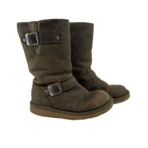 UGG Brown Leather Winter &amp; Rain Boots | Insulated &amp; Lined