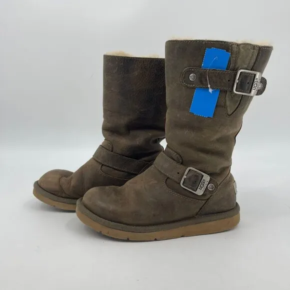 UGG Brown Leather Winter &amp; Rain Boots | Insulated &amp; Lined