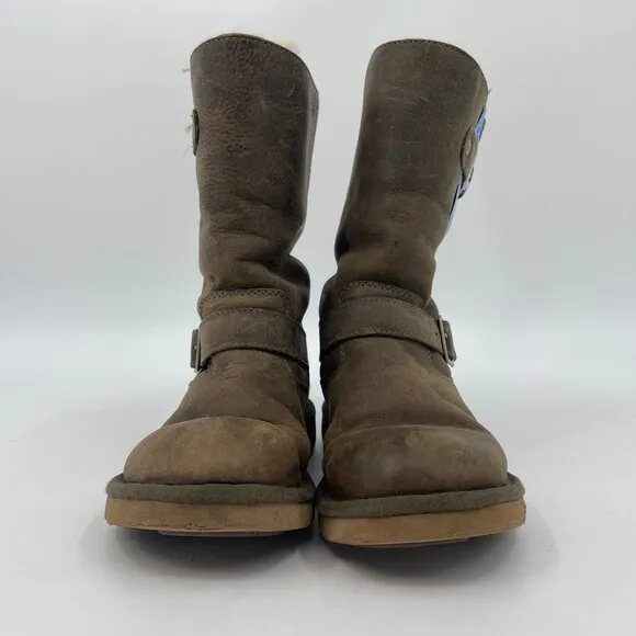 UGG Brown Leather Winter &amp; Rain Boots | Insulated &amp; Lined